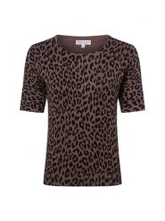 Marie Lund Damska koszulka z dzianiny Kobiety brązowy wzorzysty, XL. Brązowe t-shirty damskie Marie Lund, xl, bez wzorów, z dzianiny, bez kołnierzyka. Za 159.95 zł.