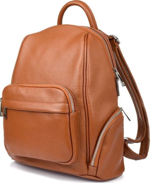 Vera Pelle Camel Włoski Plecak Skórzany damski Skóra Naturalna U21. Brązowe plecaki damskie Vera Pelle, bez wzorów, ze skóry. Za 329.99 zł.