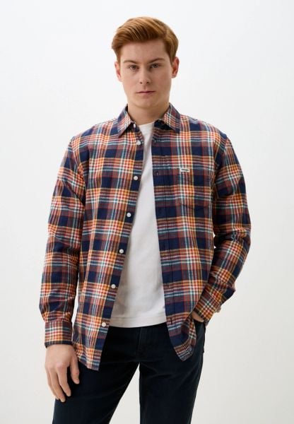 MESKA KOSZULA WRANGLER LS 1PKT SHIRT NAVY 112350491. Niebieskie koszule męskie Wrangler, s, bez wzorów, bez kołnierzyka, bez ramiączek. Za 169.99 zł.