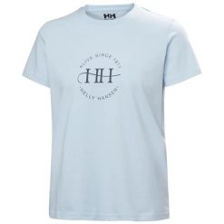 Koszulka damska Helly Hansen Cora Graphic 2.0. Niebieskie t-shirty damskie Helly Hansen, m, bez wzorów, z bawełny, bez kołnierzyka. Za 168.45 zł.