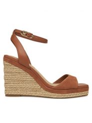 Tommy Hilfiger Espadryle Leather & Suede High Wedge Espad FW0FW08803 Brązowy. Brązowe sandały damskie Tommy Hilfiger, bez wzorów, ze skóry, bez obcasa, bez zapięcia. Za 419.99 zł.