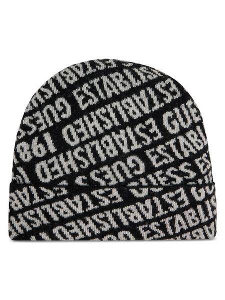Guess Czapka M1BZ02 Z2VX2 Czarny. Czarne rękawiczki męskie Guess, na zimę, z aplikacjami, z materiału. Za 179.99 zł.