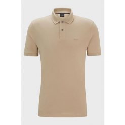 Koszulka Polo męska BOSS Pallas Dark Beige regular fit beżowa (50468301-255). Brązowe koszulki sportowe męskie Boss, m, bez wzorów, bez kołnierzyka, bez ramiączek. Za 249.00 zł.