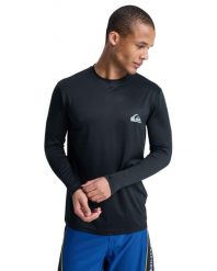Koszulka surfingowa z długim rękawem UPF 50 dla Mężczyzn EVERYDAY SURF Czarny. Czarne bluzki z długim rękawem męskie Quiksilver, m, bez wzorów, z elastanu, bez kołnierzyka. Za 169.99 zł.