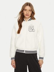 Guess Kurtka bomber V5RL06 KCPC2 Biały Regular Fit. Białe kurtki damskie Guess, xl, z aplikacjami, z syntetyku, bez kaptura. Za 339.99 zł.