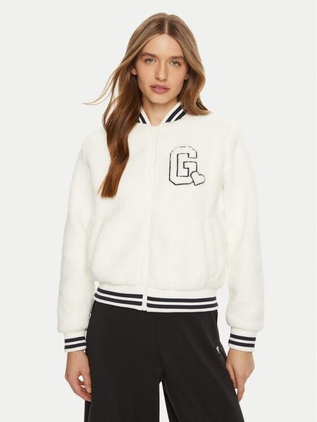 Guess Kurtka bomber V5RL06 KCPC2 Biały Regular Fit. Białe kurtki damskie Guess, l, z aplikacjami, z syntetyku, bez kaptura. Za 309.99 zł.