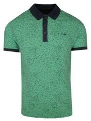 Koszulka POLO, Zielona, Wzór Geometryczny, Krótki Rękaw, Męska, z Nadrukiem. Zielone koszulki polo męskie Porthal, m, bez wzorów, z bawełny, casualowe, bez ramiączek. Za 145.00 zł.