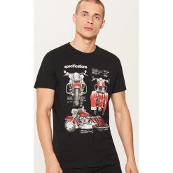 T-shirt z motocyklem - Czarny. Czarne t-shirty męskie House. Za 29.99 zł.