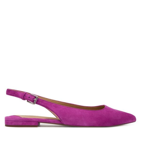 Sandały LAUREN RALPH LAUREN. Fioletowe sandały damskie Lauren Ralph Lauren, bez wzorów, bez obcasa, na płaskiej podeszwie, bez zapięcia. Za 399.99 zł.