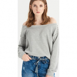 Bluza z prostym dekoltem - Jasny szar. Bluzy damskie marki Calvin Klein Jeans. W wyprzedaży za 24.99 zł.