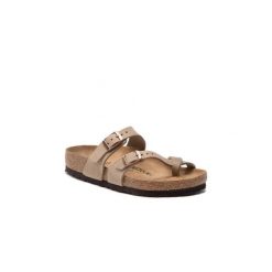 Klapki unisex Birkenstock Mayari Tobacco. Brązowe klapki damskie Birkenstock, bez wzorów, z materiału, bez obcasa. Za 468.10 zł.