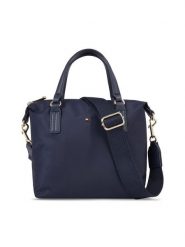 Tommy Hilfiger Torebka Poppy Th Small Tote AW0AW15640 Granatowy. Niebieskie torebki do ręki damskie Tommy Hilfiger, bez wzorów, z materiału, bez dodatków. Za 269.99 zł.