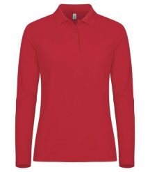 Clique Manhattan L/S Women – damskie polo z długim rękawem, paski jacquard przy. Czerwone paski damskie CLIQUE, bez wzorów, z bawełny. Za 136.03 zł.