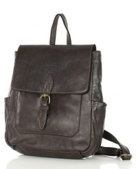 Plecak skórzany handmade z kieszeniami - MARCO MAZZINI ciemny brąz. Plecaki damskie bez wzorów, ze skóry. Za 589.00 zł.