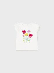 Mayoral T-Shirt 1006 Biały. Białe t-shirty i topy dla dziewczynek Mayoral, bez wzorów, z bawełny, bez ramiączek. Za 79.99 zł.