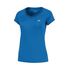 Koszulka sportowa damska Dunlop Club Crew Tee. Niebieskie koszulki sportowe damskie Dunlop, bez wzorów, bez kołnierzyka, bez ramiączek, tenisowe. Za 129.99 zł.