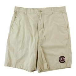 Second life - Spodenki męskie Columbia na wędrówki - Stan dobry. Brązowe krótkie spodenki sportowe męskie Columbia, m, bez wzorów, z materiału, trekkingowe. Za 85.16 zł.