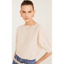 Mango - Top Bima. Szare t-shirty damskie Mango, l, bez wzorów, z bawełny, bez kołnierzyka. W wyprzedaży za 39.90 zł.