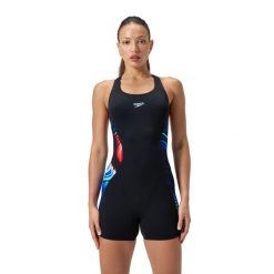 Strój kąpielowy jednoczęściowy damski na basen Speedo Legsuit. Czarne kostiumy jednoczęściowe damskie Speedo, bez wzorów, sportowe, do pływania. Za 295.57 zł.