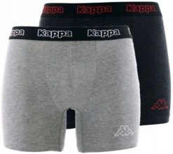 Bokserki Kappa 2-pak Ciemnoszary-Jasnoszary Ciemnoszary/szary St. Szare bokserki męskie 909, m, bez wzorów, z bawełny. Za 26.50 zł.