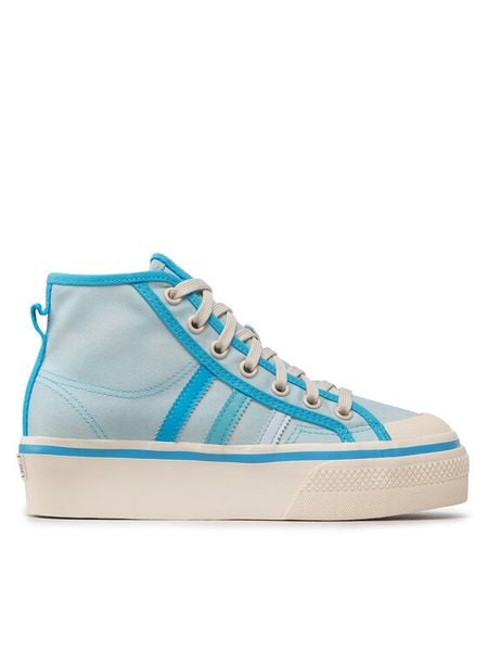 Adidas Trampki Nizza Platform Mid GX4604 Niebieski. Niebieskie trampki i tenisówki damskie Adidas, bez wzorów, z materiału, bez zapięcia. Za 206.99 zł.