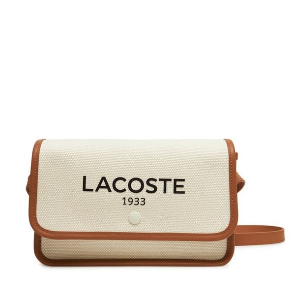 Torebka Lacoste. Brązowe listonoszki damskie Lacoste, bez wzorów, bez dodatków. Za 399.99 zł.