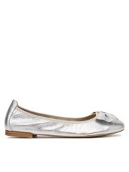 Caprice Baleriny 9-22111-46 Srebrny. Szare baleriny damskie Caprice, bez wzorów, ze skóry, bez obcasa. Za 219.99 zł.
