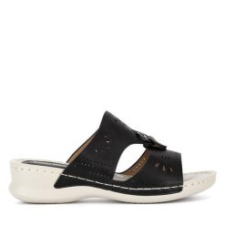 Klapki Clara Barson. Czarne klapki damskie Clara Barson, bez wzorów, bez obcasa. Za 62.99 zł.