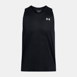 Koszulka Męska Na Ramiączka Under Armour Tech Tank. Czarne koszulki sportowe męskie Under Armour, m, bez wzorów, bez kołnierzyka, bez ramiączek, do biegania. W wyprzedaży za 46.57 zł.