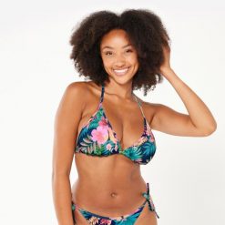 Góra kostiumu kąpielowego surfingowego damska Olaian Mae Borabora. Niebieskie bikini damskie OLAIAN, l, bez wzorów. Za 39.99 zł.