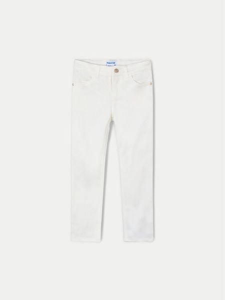 Mayoral Spodnie materiałowe 3553 Écru Regular Fit. Spodnie materiałowe dla dziewczynek Mayoral, bez wzorów, z bawełny. Za 79.99 zł.
