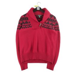 Damski czerwony sweter. Czerwone swetry damskie Ralph Lauren, m, bez wzorów, eleganckie, bez kołnierzyka, bez ramiączek, bez kaptura. Za 51.08 zł.