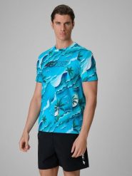 T-shirt bawełniany męski 4F 4FRSS26TTSHM4300. Niebieskie t-shirty męskie 4f, m, bez wzorów, z bawełny, klasyczne, bez kołnierzyka. Za 89.99 zł.