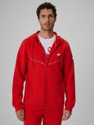4F Bluza kibica z kapturem męska - czerwona XXL. Czerwone bluzy sportowe męskie 4f, m, bez wzorów, z kapturem. Za 249.99 zł.