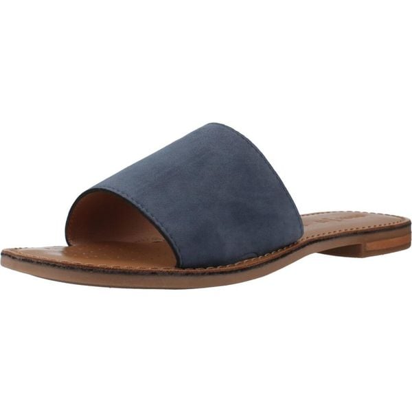 Sandały GEOX D MADDALUSIAC Niebieski. Niebieskie sandały damskie Geox, bez wzorów, ze skóry, bez obcasa, bez zapięcia. Za 263.99 zł.