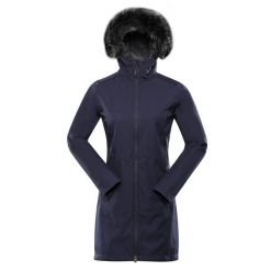 ALPINE PRO Kurtka softshell damska Ibora niebieska, S. Niebieskie kurtki damskie Alpine Pro, na zimę, s, bez wzorów, z futra, z kapturem. Za 532.45 zł.