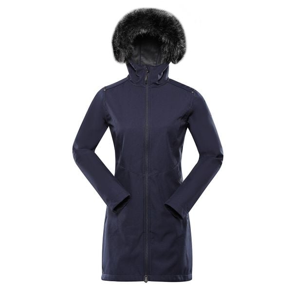 ALPINE PRO Kurtka softshell damska Ibora niebieska, S. Niebieskie kurtki damskie Alpine Pro, na zimę, s, bez wzorów, z futra, z kapturem. Za 532.45 zł.