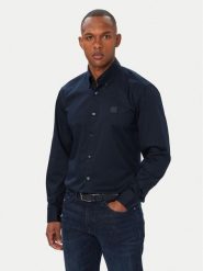 BOSS Koszula Ricoplus_M 50565626 Granatowy Regular Fit. Niebieskie koszule męskie Boss, m, bez wzorów, z bawełny, bez kołnierzyka, bez ramiączek. Za 449.99 zł.