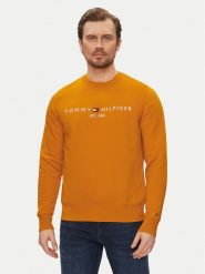 Tommy Hilfiger Bluza Logo MW0MW11596 Pomarańczowy Regular Fit. Brązowe bluzy męskie Tommy Hilfiger, m, bez wzorów, z syntetyku, bez kaptura. Za 249.99 zł.