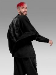 4F Bluza bomberka oversize męska 4F x Tomasz Fornal - czarna S. Czarne bluzy męskie 4f, l, bez wzorów, z dzianiny, bez kaptura. Za 269.99 zł.