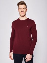 Tommy Hilfiger Longsleeve Stretch Tee MW0MW10804 Bordowy Slim Fit. Czerwone bluzki z długim rękawem męskie Tommy Hilfiger, l, bez wzorów, z bawełny, bez kołnierzyka. Za 209.99 zł.