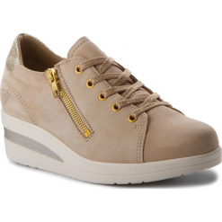 Półbuty TAMARIS - 1-23755-20 L.Beige/L.Gold 431. Brązowe półbuty damskie Tamaris, z materiału. W wyprzedaży za 219.00 zł.