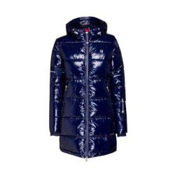 Kurtka narciarska damska Fila Sakura Puffer Coat granatowa. Niebieskie kurtki damskie Fila, l, bez wzorów, z materiału, z kapturem. Za 454.49 zł.