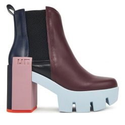 Botki United Nude. Czerwone botki damskie United Nude, bez obcasa, na słupku, bez zapięcia. Za 1,489.00 zł.
