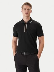 BOSS Polo 50555698 Czarny Regular Fit. Czarne koszulki polo męskie Boss, m, bez wzorów, z bawełny, bez ramiączek. Za 549.99 zł.