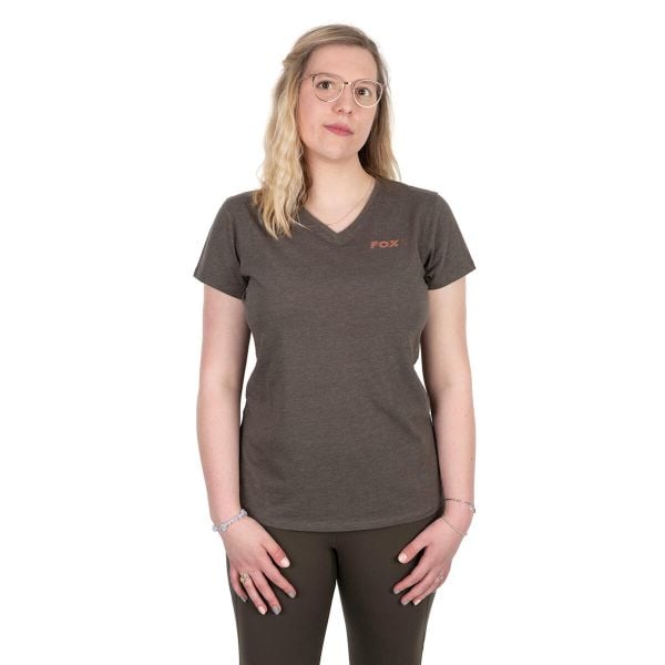 Koszulka Wędkarska Damska Fox Wc V Neck Zielona. Zielone t-shirty damskie FOX, m, bez wzorów, z bawełny, bez kołnierzyka. Za 145.00 zł.