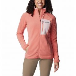 Bluza techniczna damska Columbia W Outdoor Tracks Full Zip. Czerwone bluzy sportowe damskie Columbia, xl, bez wzorów, bez kaptura, outdoorowe. Za 394.99 zł.