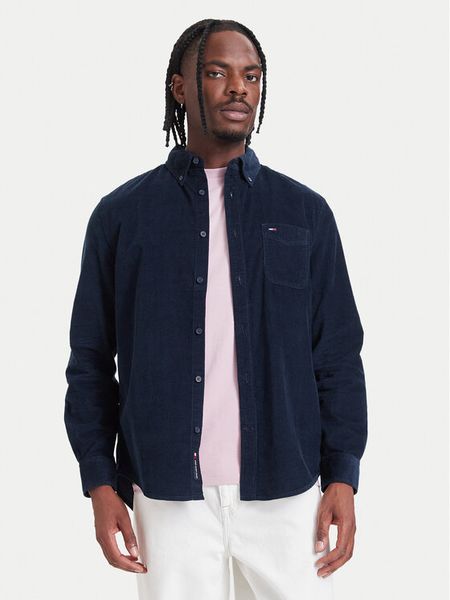 Tommy Jeans Koszula DM0DM23517 Granatowy Regular Fit. Niebieskie koszule męskie Tommy Jeans, m, bez wzorów, z jeansu, bez kołnierzyka, bez ramiączek. Za 349.99 zł.