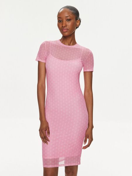 Hugo Sukienka codzienna Nasaja_B 50514940 Różowy Slim Fit. Czerwone sukienki damskie Hugo, na co dzień, m, bez wzorów, z syntetyku, bez kołnierzyka, bez ramiączek, proste. Za 299.99 zł.