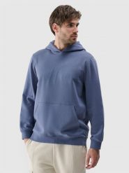 4F Bluza dresowa nierozpinana z kapturem męska - niebieska L. Niebieskie bluzy męskie 4f, l, bez wzorów, z bawełny, z kapturem. Za 169.99 zł.